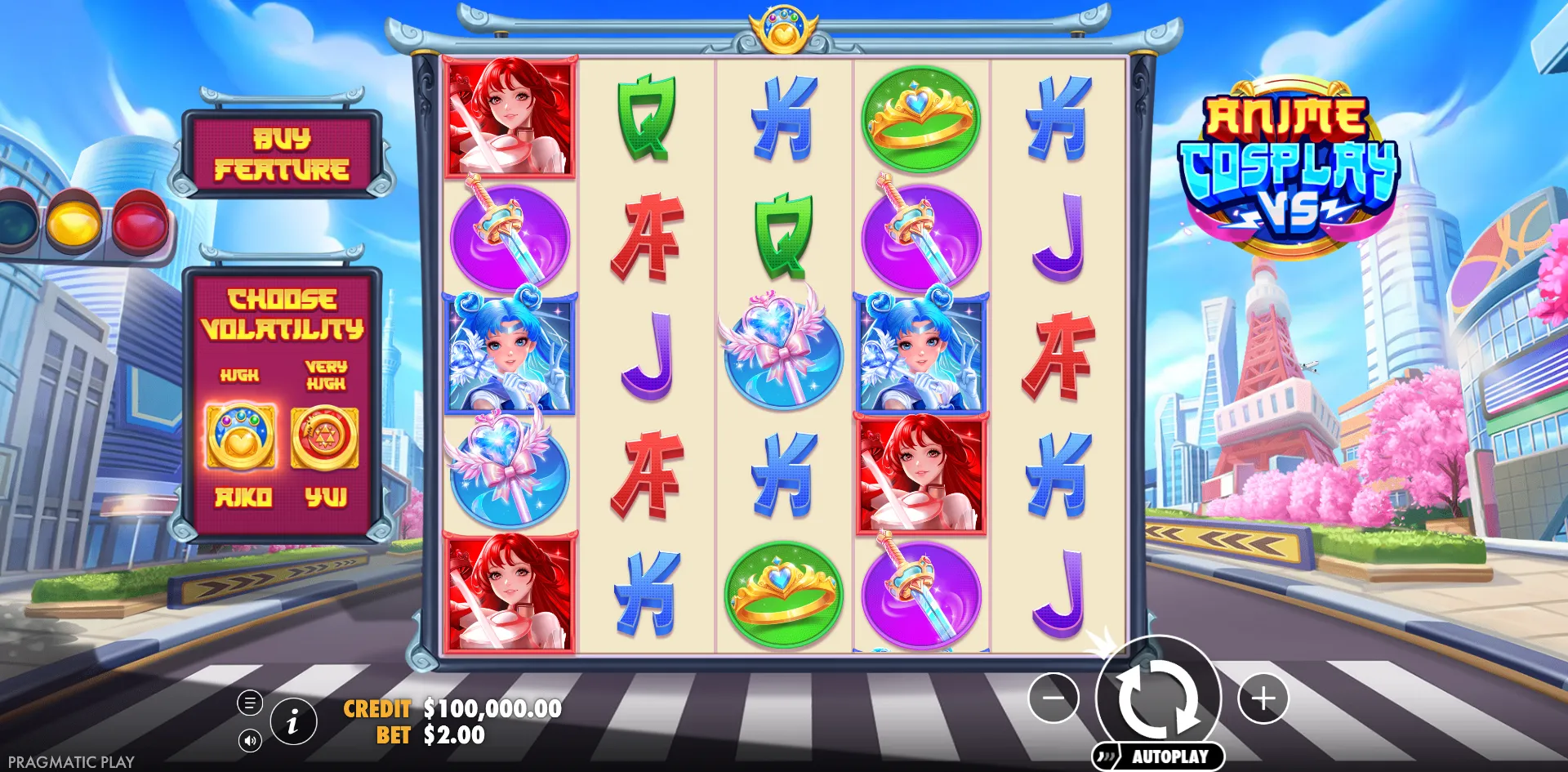 Anime Cosplay VS slot gameplay screenshot