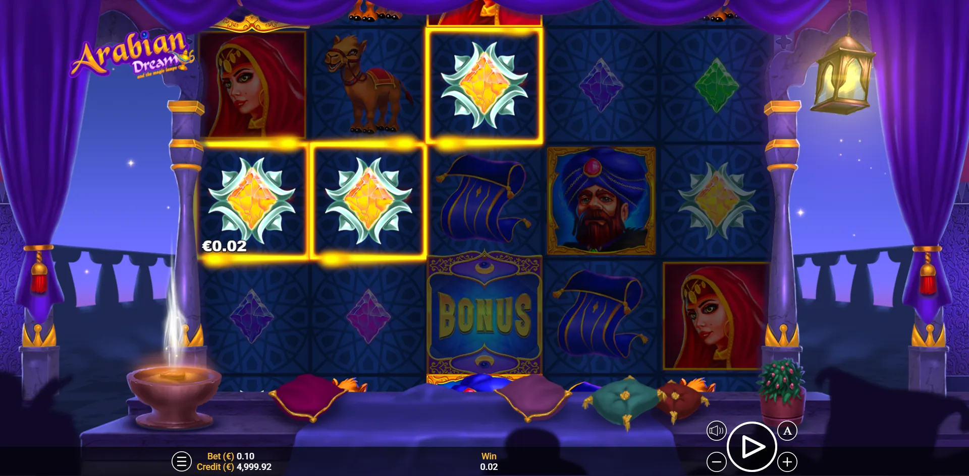 Arabian Dream Remastered slot gameplay screenshot