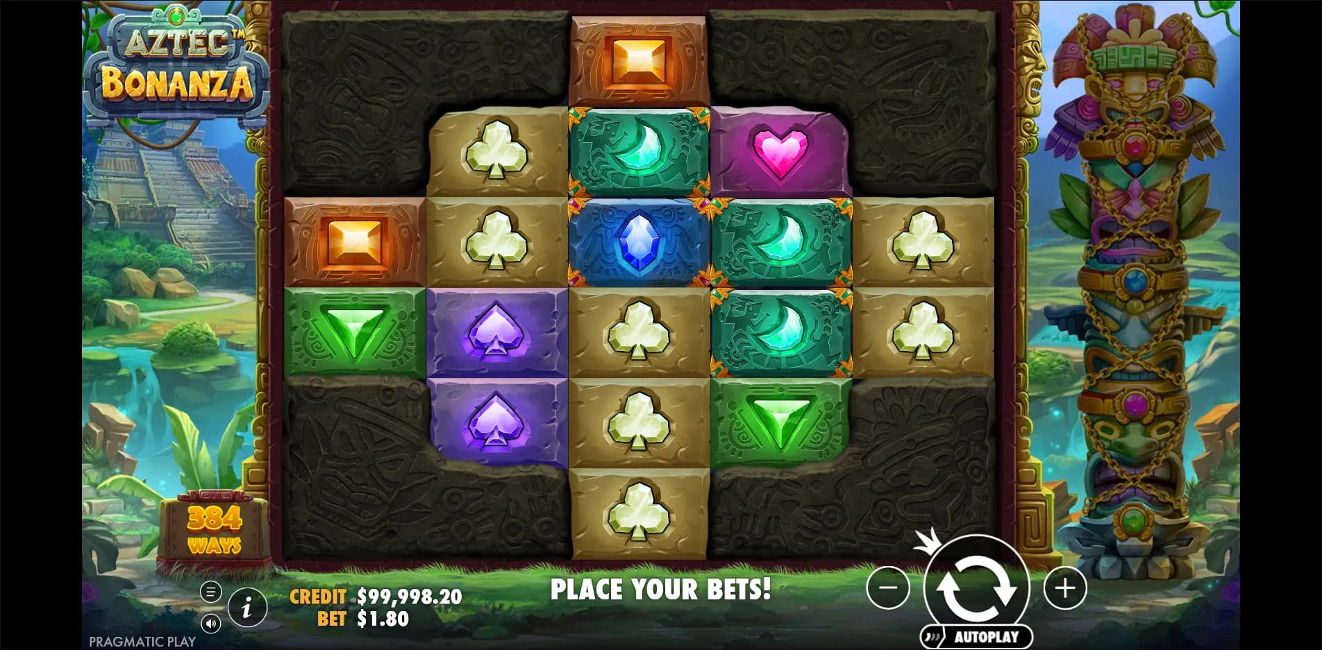 Aztec Bonanza slot gameplay screenshot
