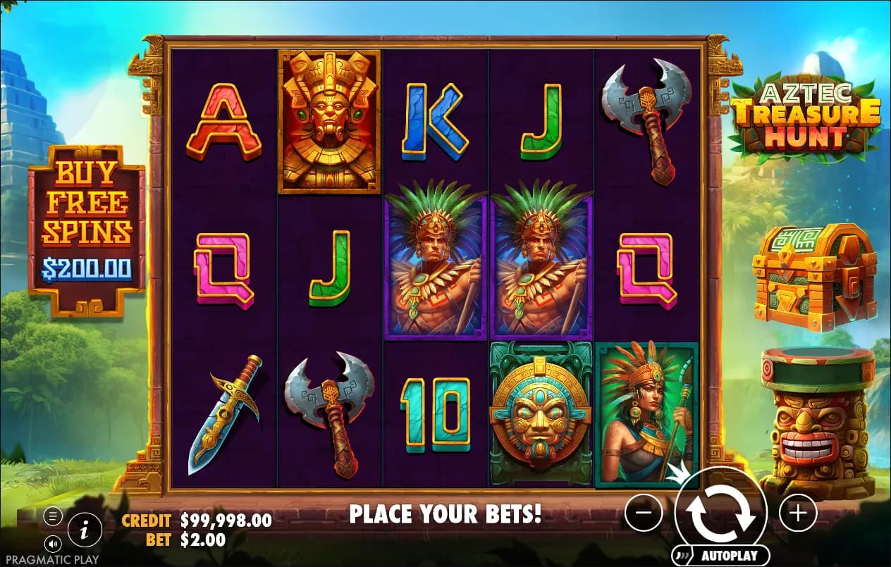 Aztec Treasure Hunt slot gameplay screenshot