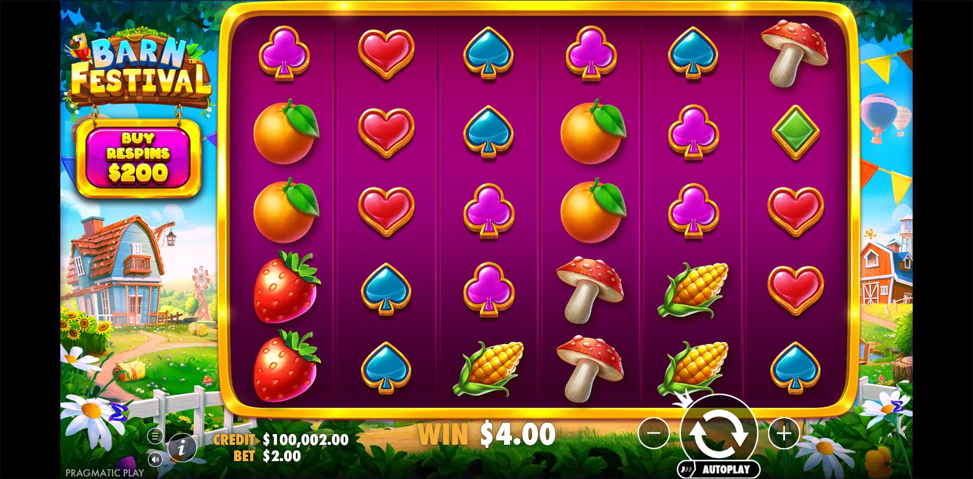 Barn Festival slot gameplay screenshot