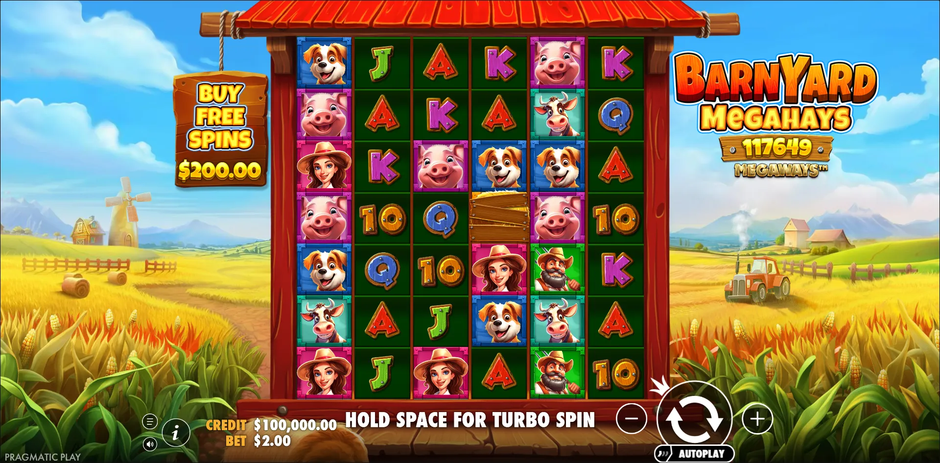 Barnyard Megahays Megaways slot gameplay screenshot