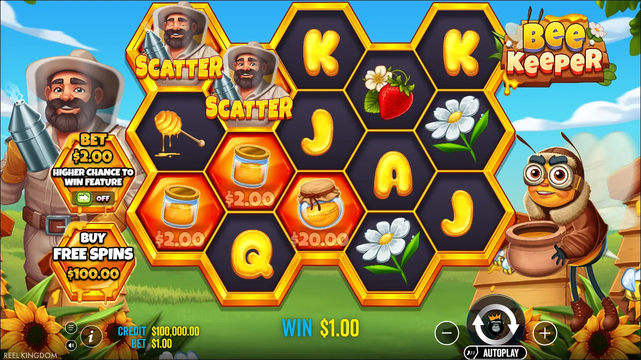 Bee Keeper slot gameplay screenshot