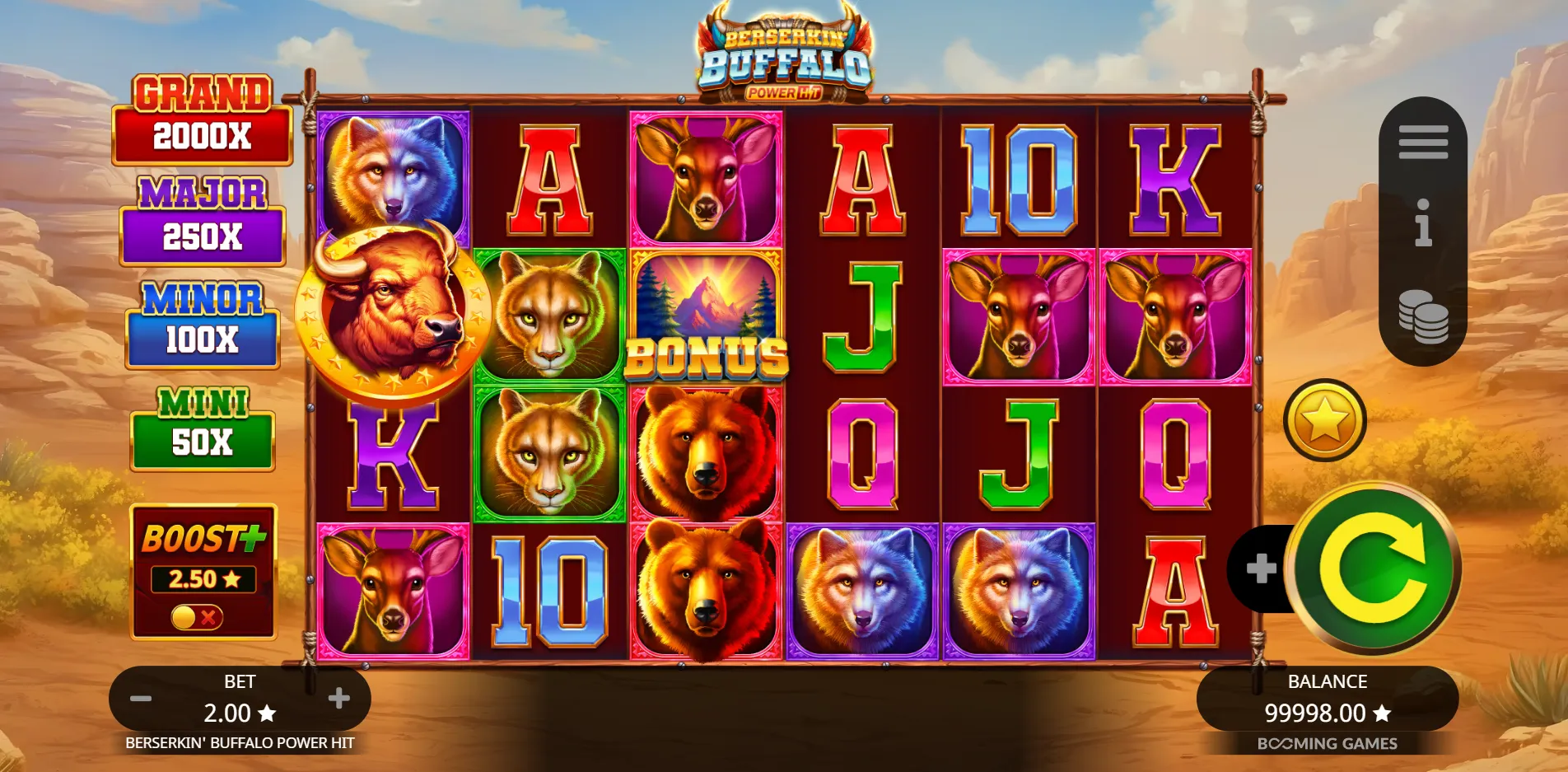Berserkin' Buffalo Power Hit slot gameplay screenshot