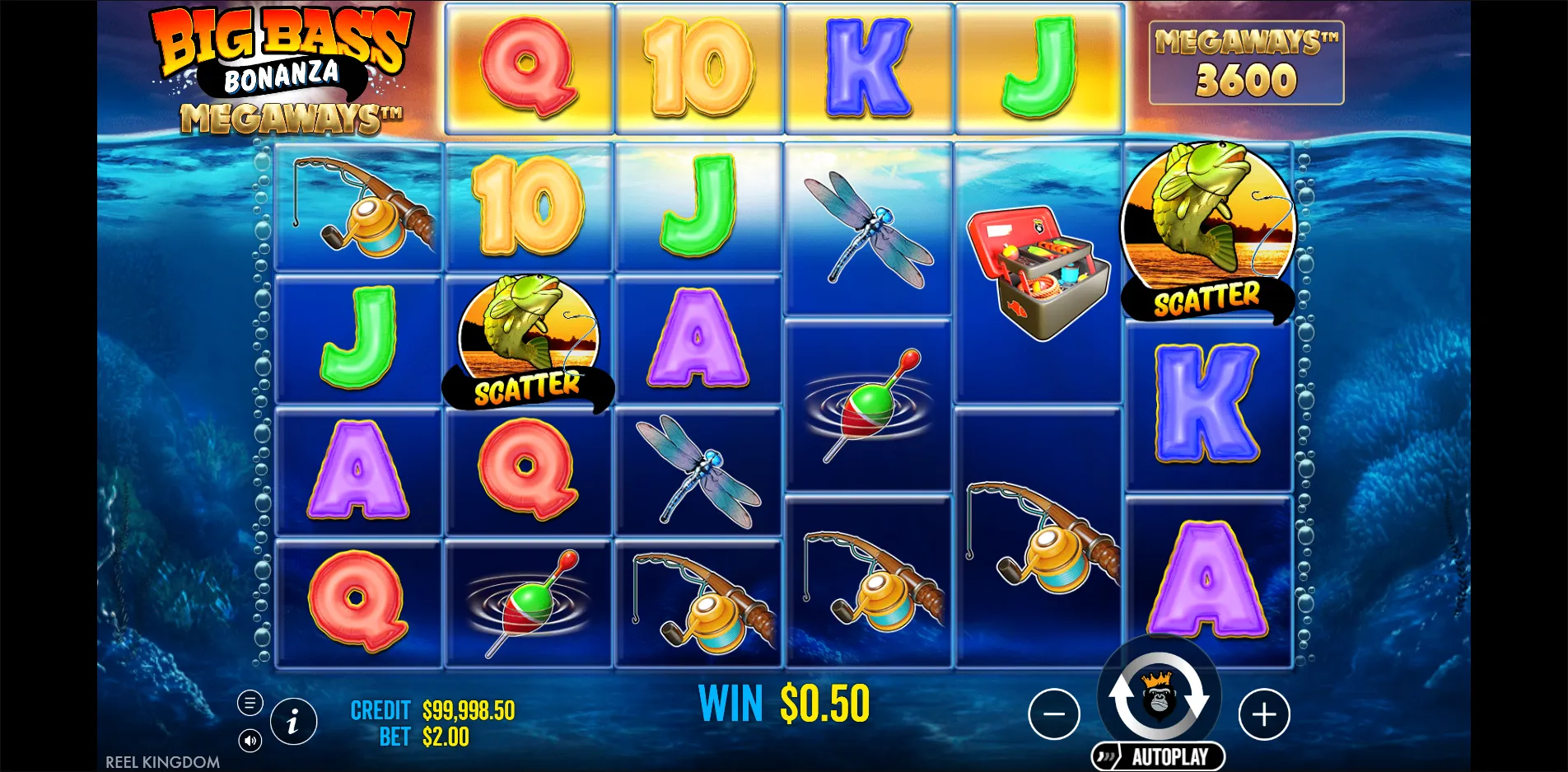 Big Bass Bonanza Megaways slot gameplay screenshot