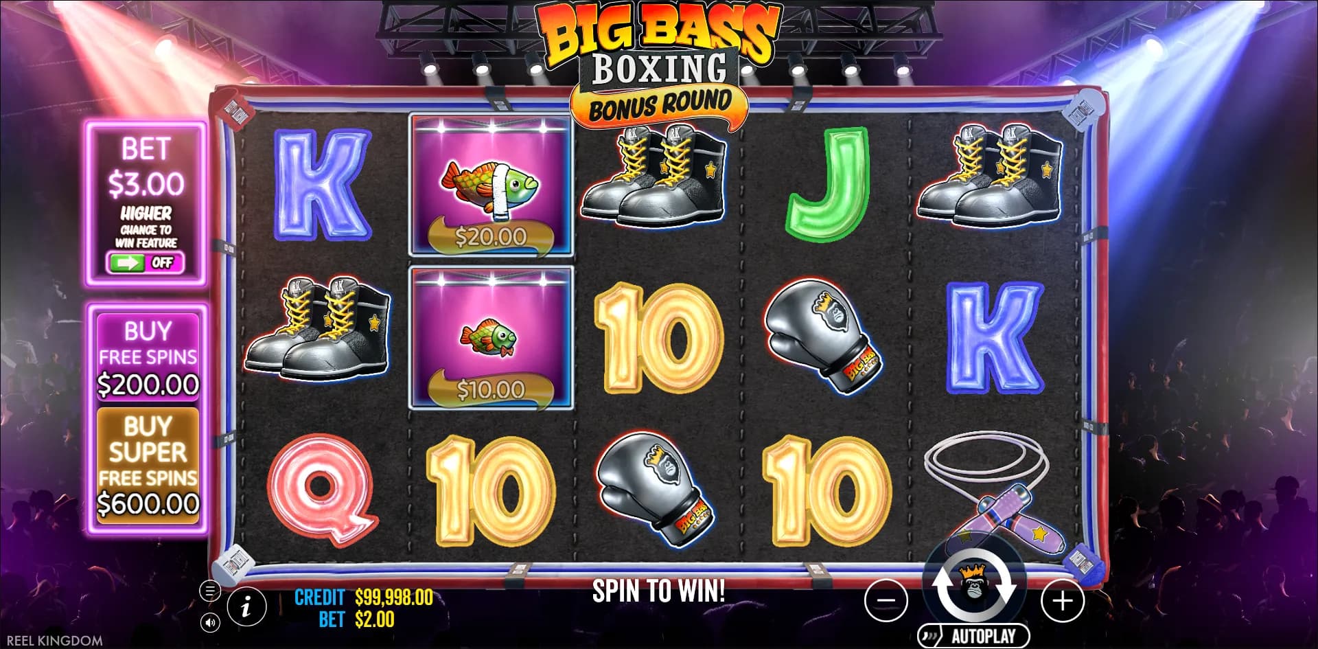 Big Bass Boxing Bonus Round slot gameplay screenshot