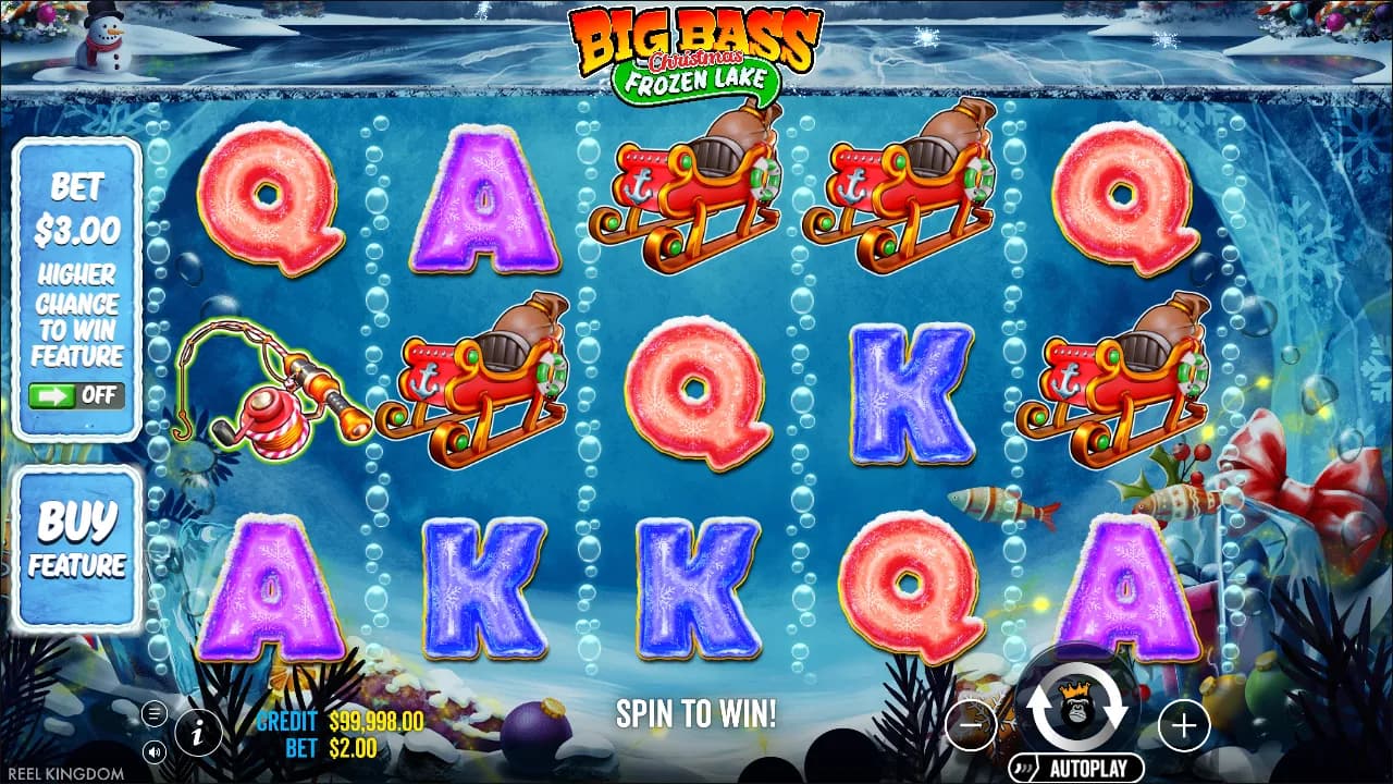 Big Bass Christmas - Frozen Lake slot gameplay screenshot