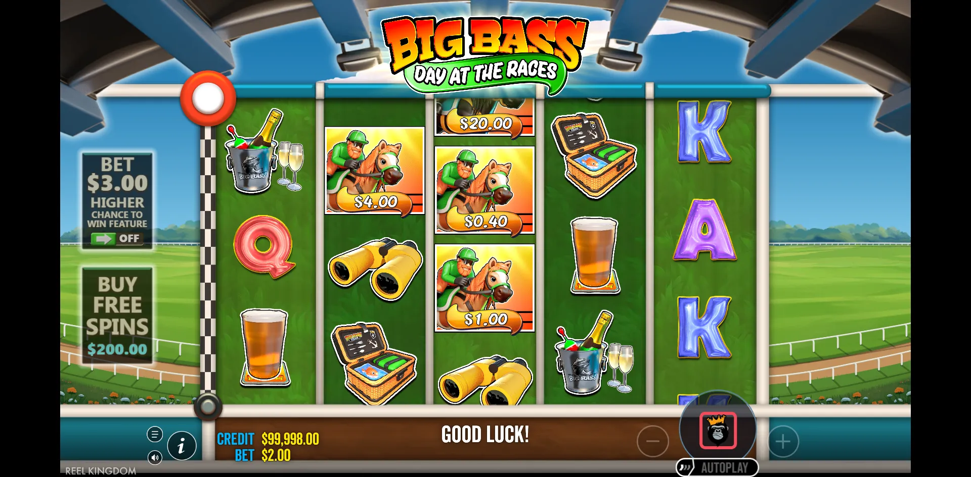 Big Bass Day at the Races slot gameplay screenshot