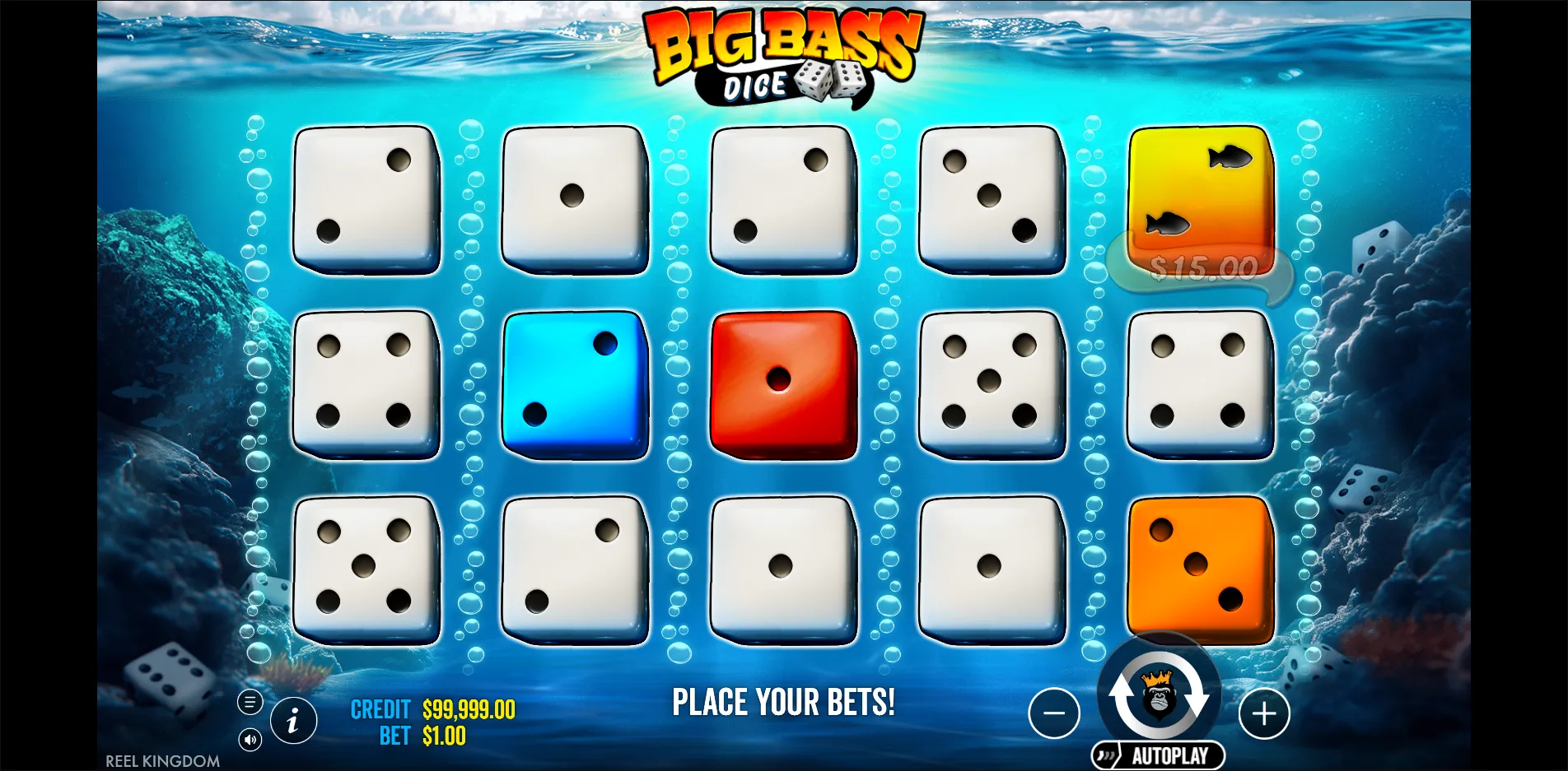 Big Bass Dice slot gameplay screenshot