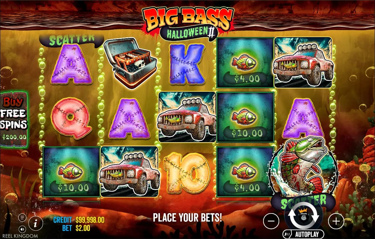 Big Bass Halloween 2 slot gameplay screenshot