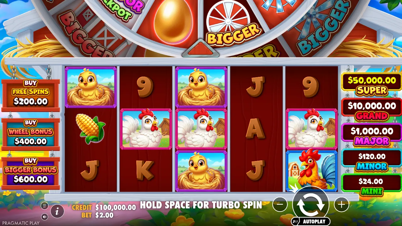 Bigger Barn House Bonanza slot gameplay screenshot