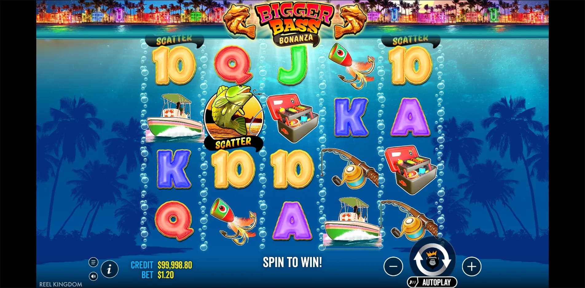 Bigger Bass Bonanza slot gameplay screenshot