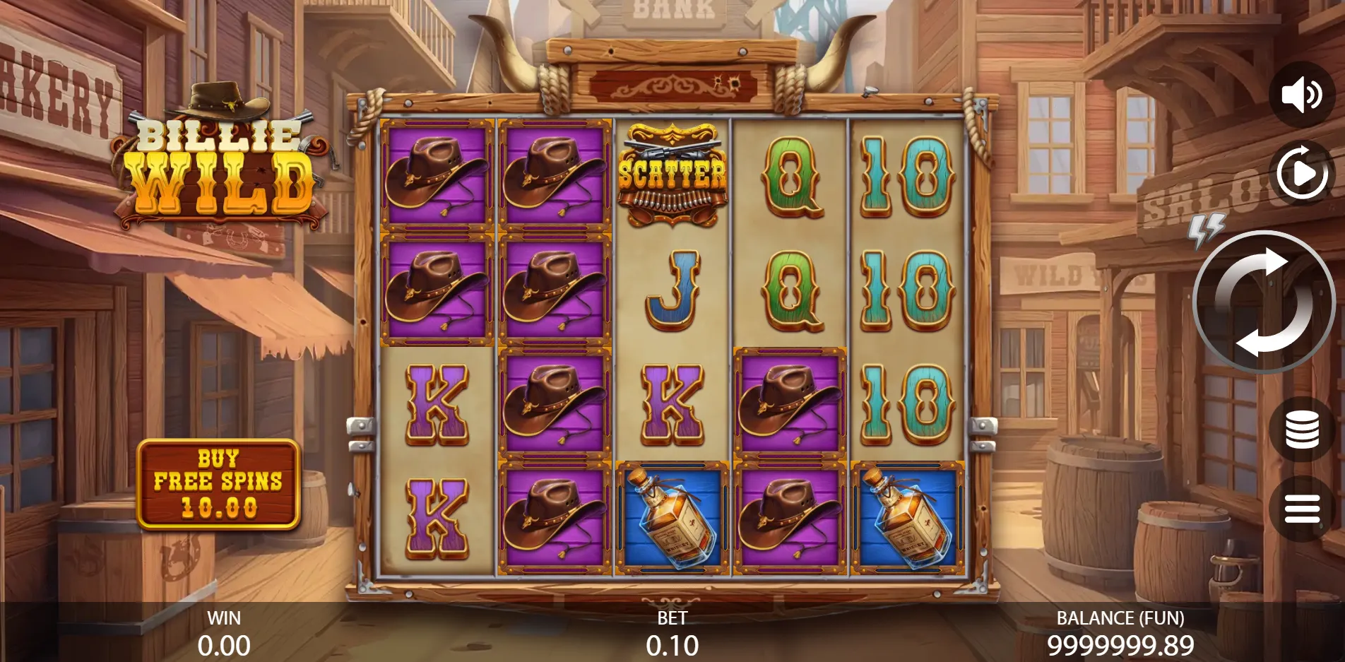Billie Wild slot gameplay screenshot