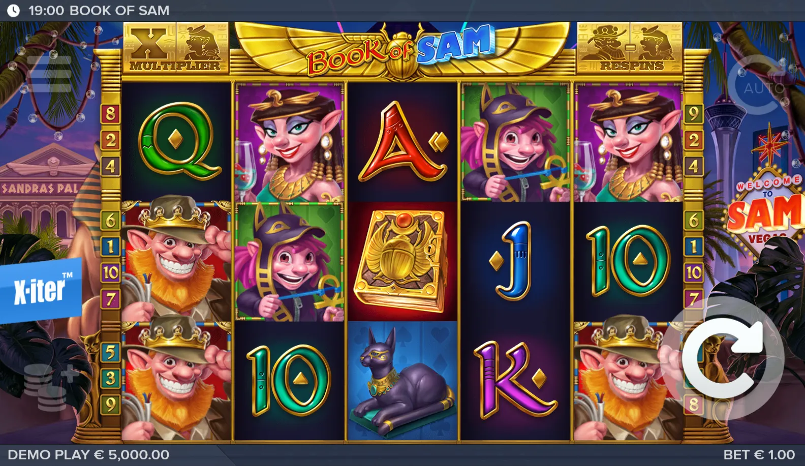 Book of Sam slot gameplay screenshot