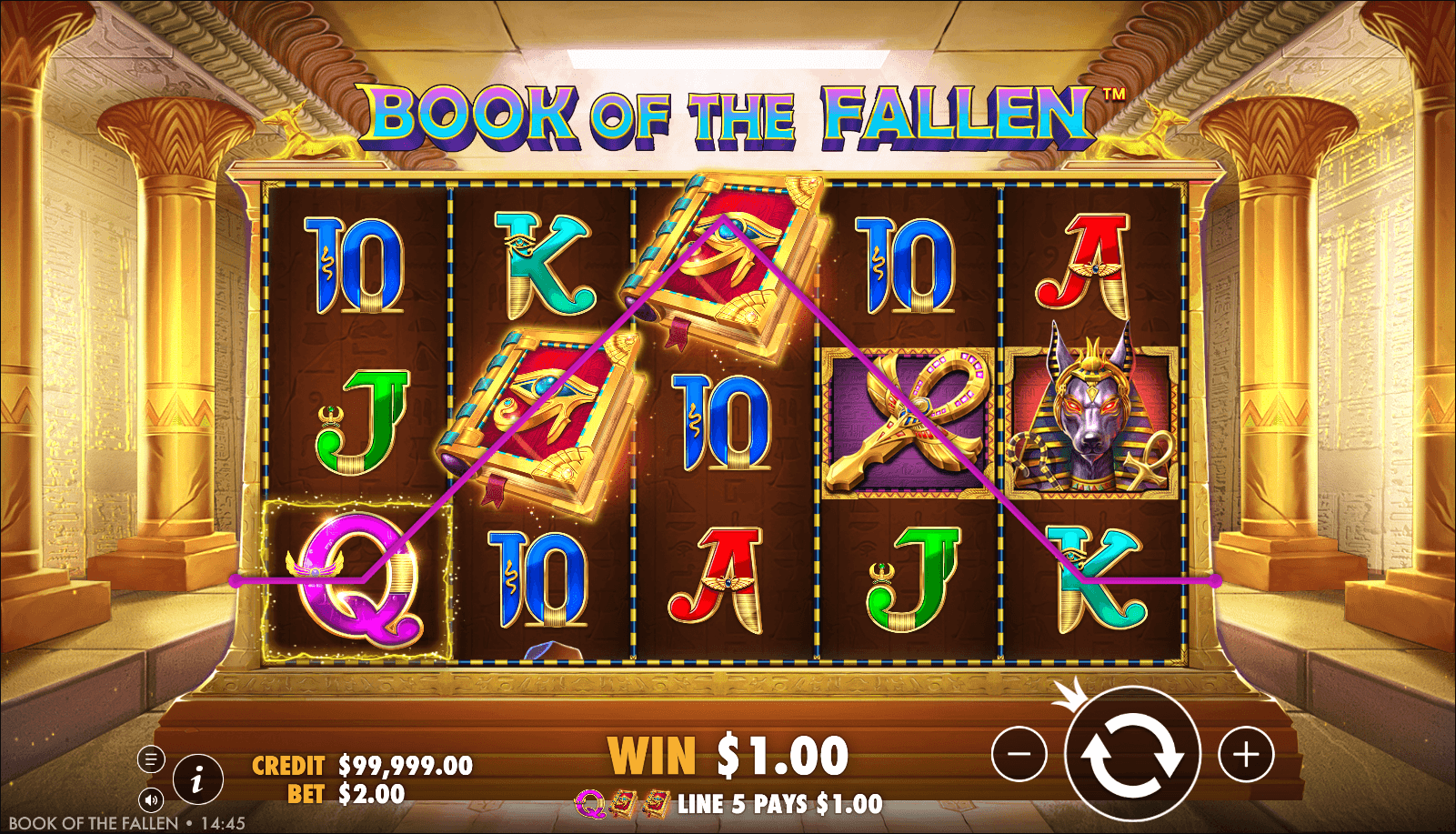 Book of the Fallen slot gameplay screenshot