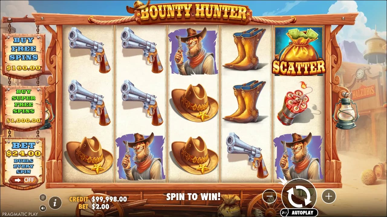 Bounty Hunter slot gameplay screenshot