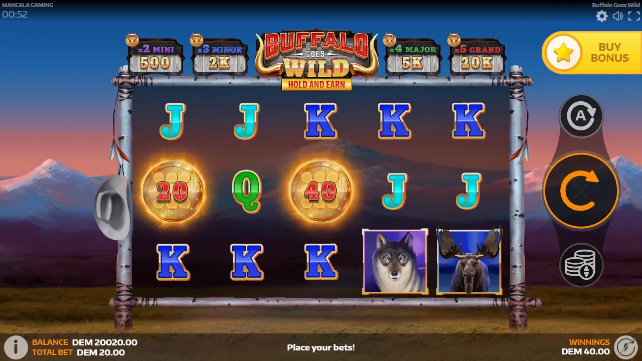 Buffalo Goes Wild slot gameplay screenshot