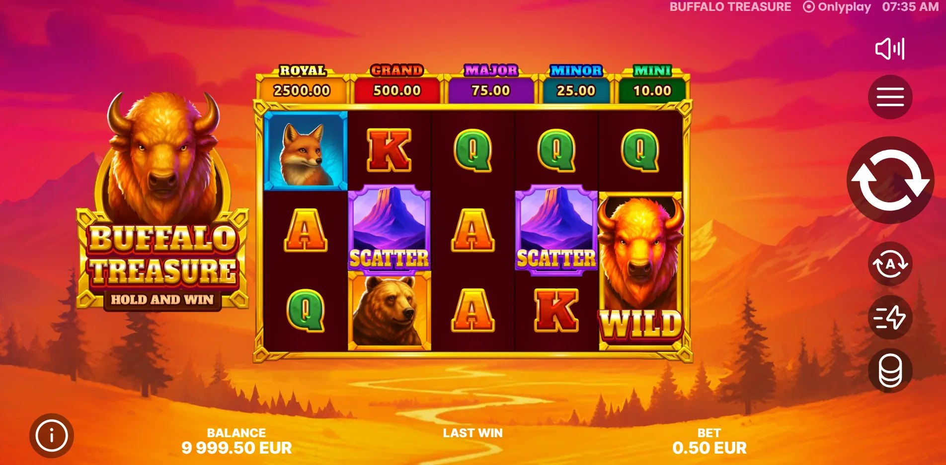 Buffalo Treasure: Hold&Win slot gameplay screenshot