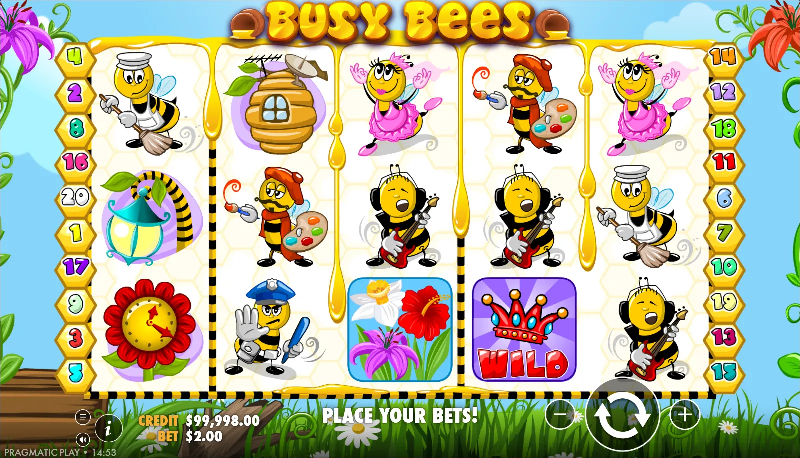 Busy Bees slot gameplay screenshot