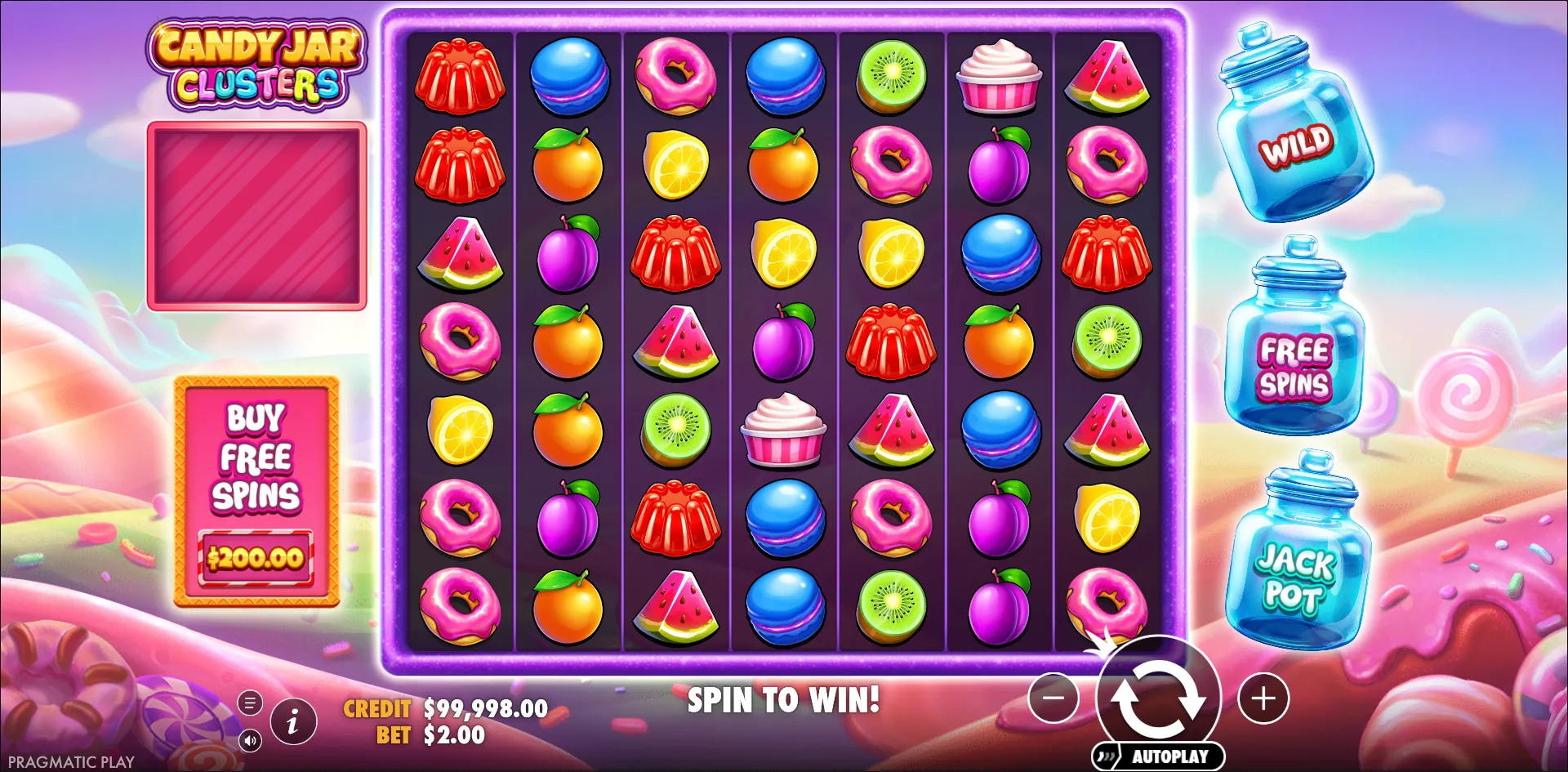 Candy Jar Clusters slot gameplay screenshot