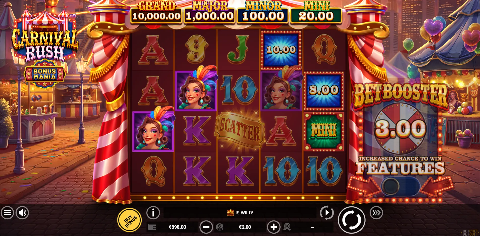 Carnival Rush slot gameplay screenshot