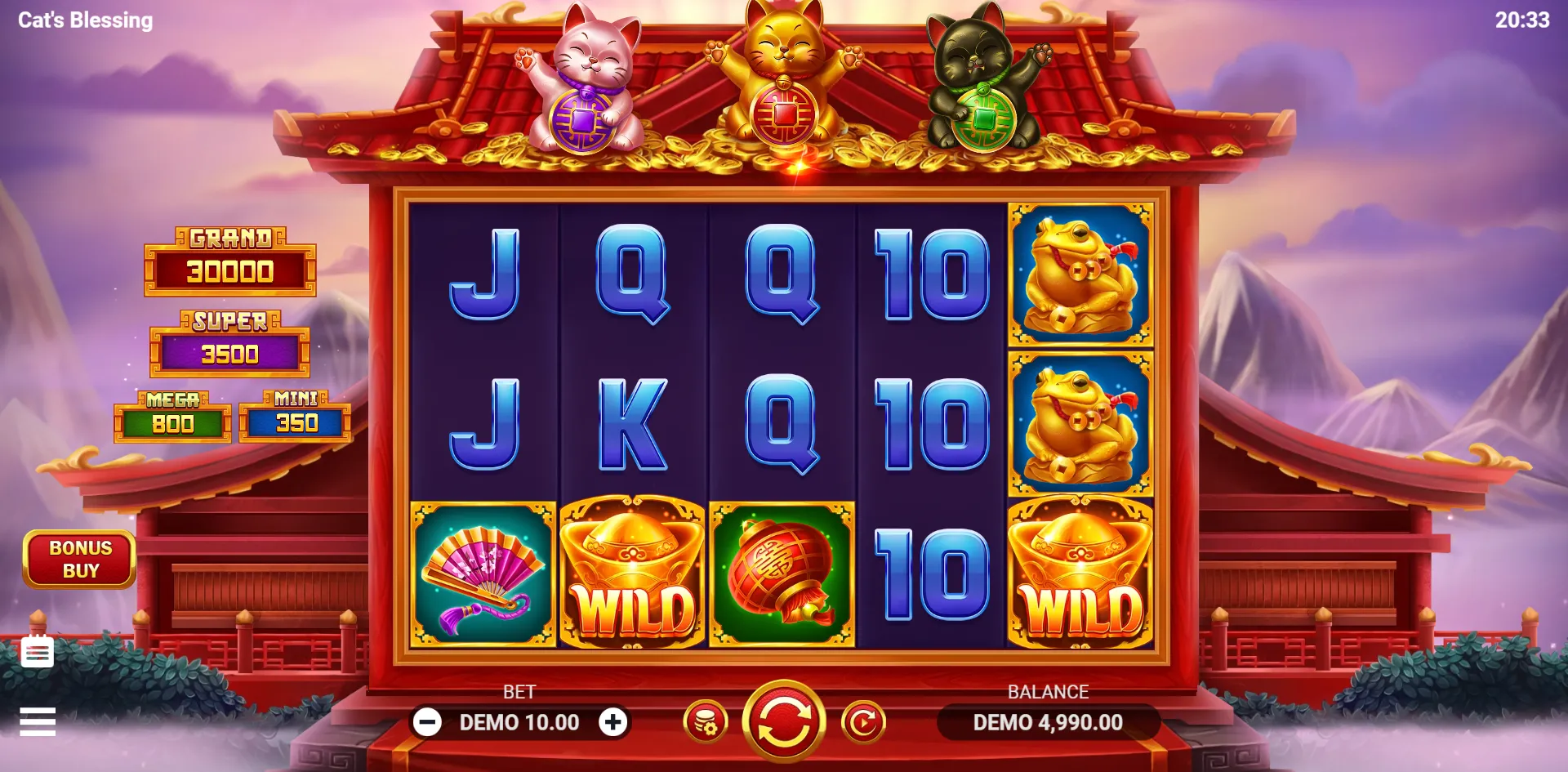 Cat's Blessing slot gameplay screenshot