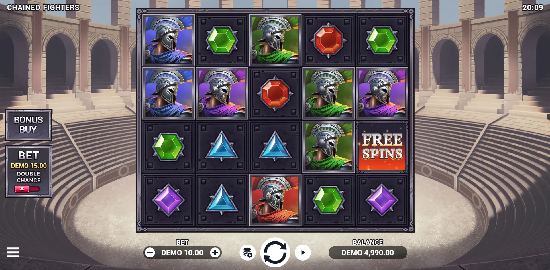 Chained Fighters slot gameplay screenshot