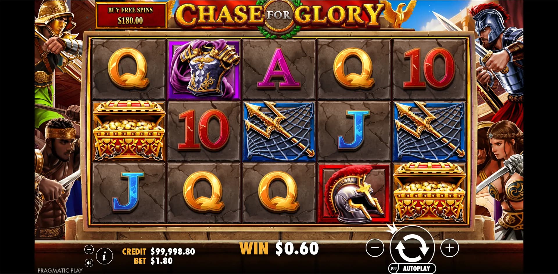 Chase for Glory slot gameplay screenshot