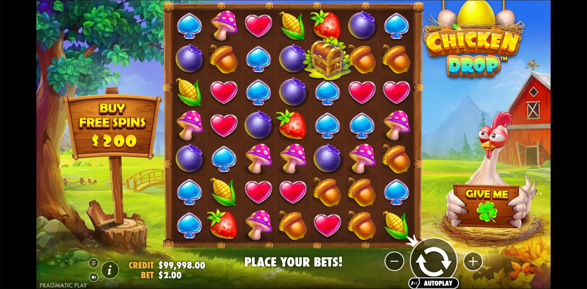 Chicken Drop slot gameplay screenshot