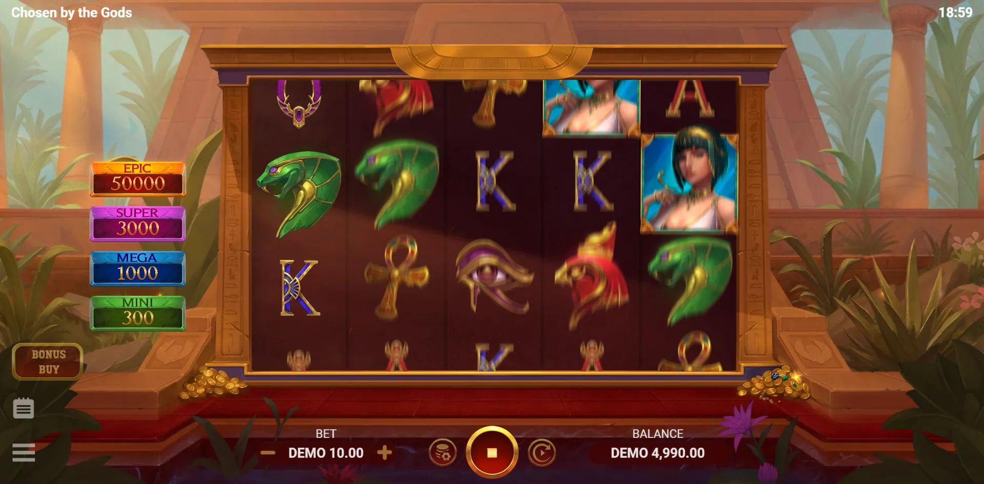 Chosen by the Gods slot gameplay screenshot