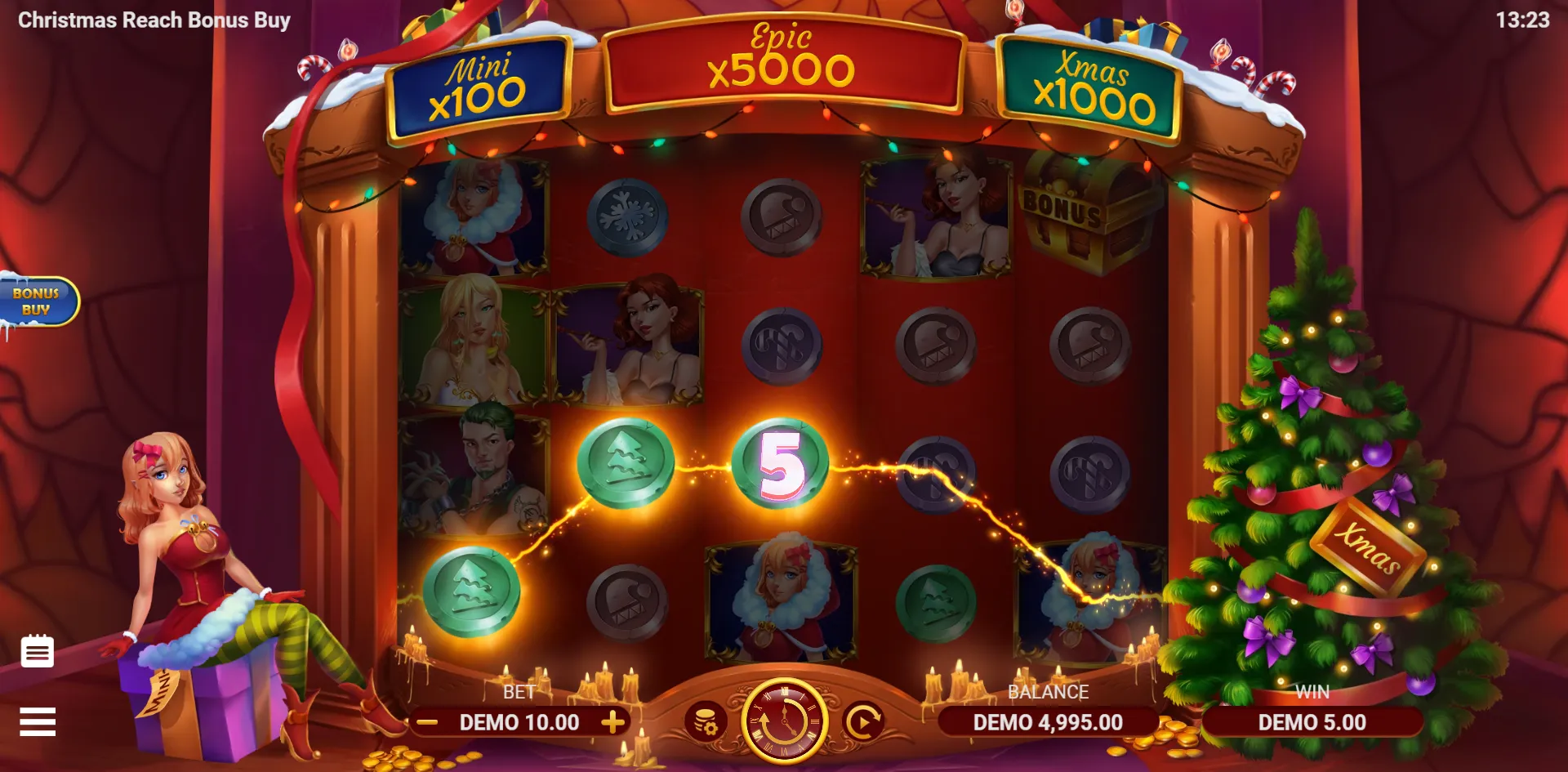 Christmas Reach Bonus Buy slot gameplay screenshot