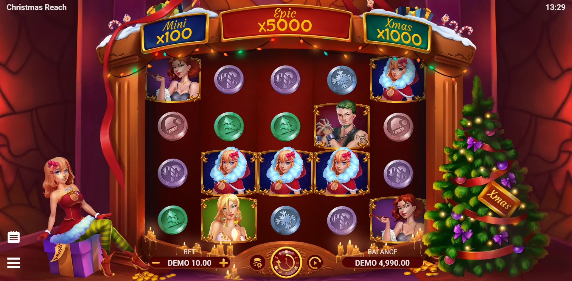 Christmas Reach slot gameplay screenshot