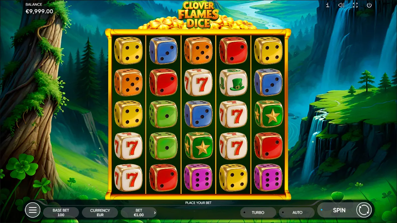 Clover Flames Dice slot gameplay screenshot