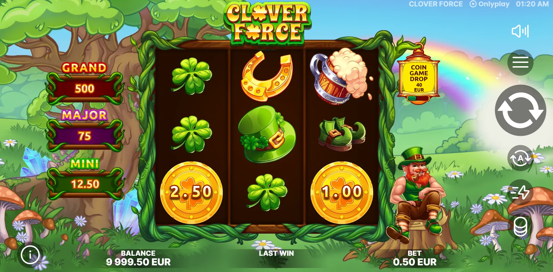 Clover Force slot gameplay screenshot