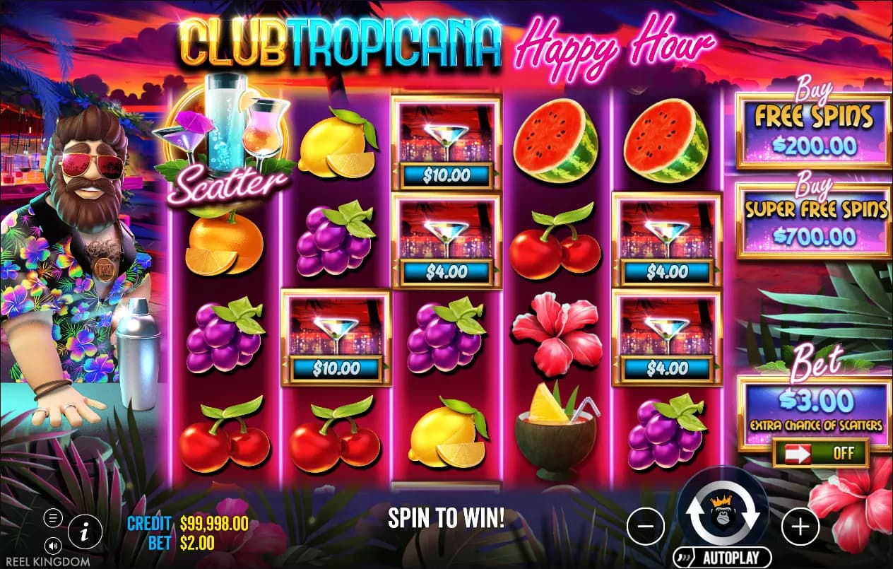 Club Tropicana - Happy Hour slot gameplay screenshot