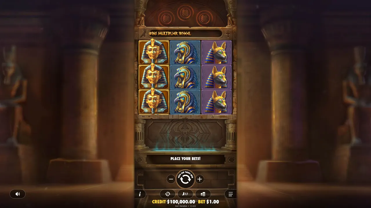 Code of Cairo slot gameplay screenshot