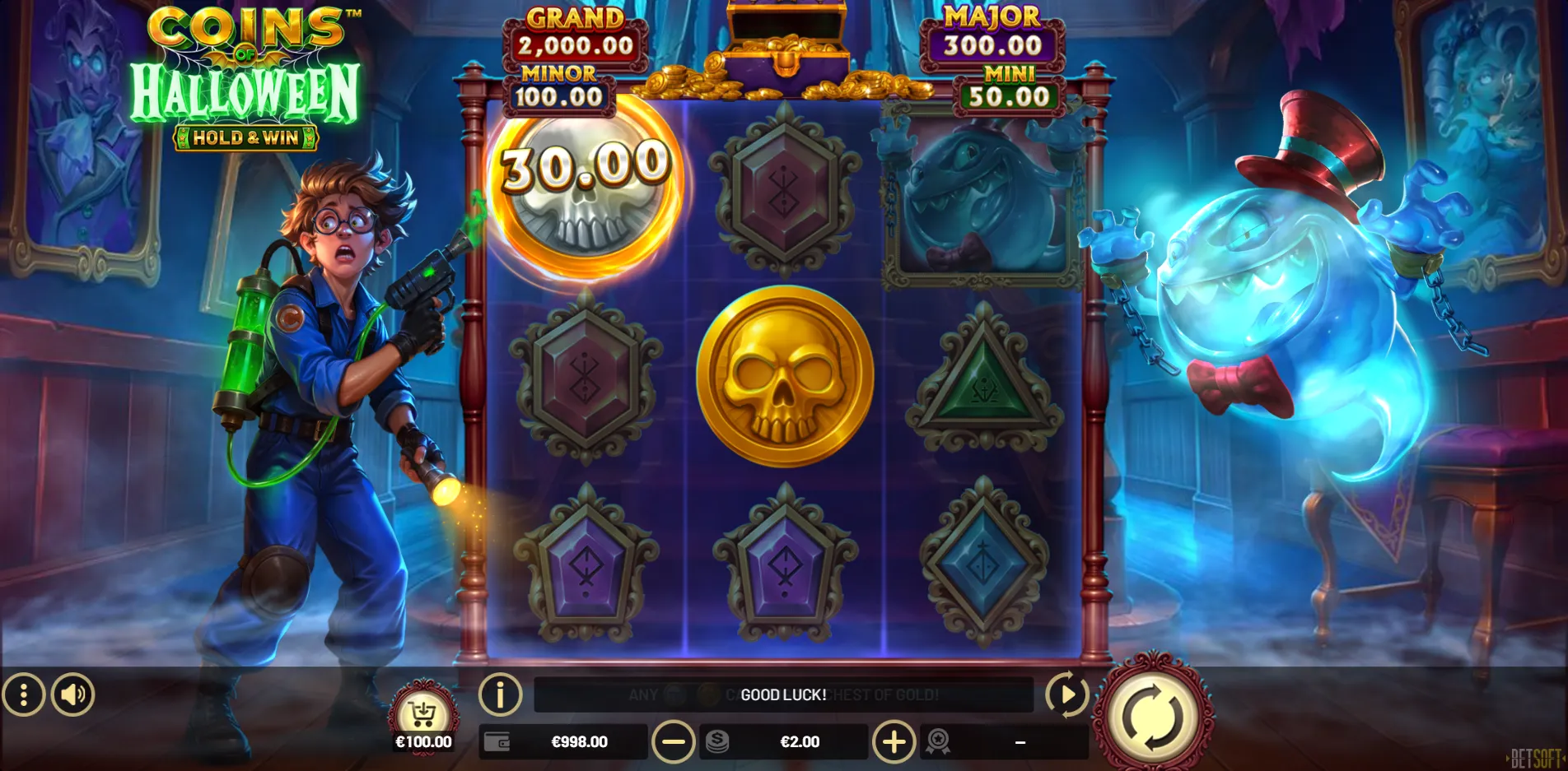 Coins of Halloween slot gameplay screenshot