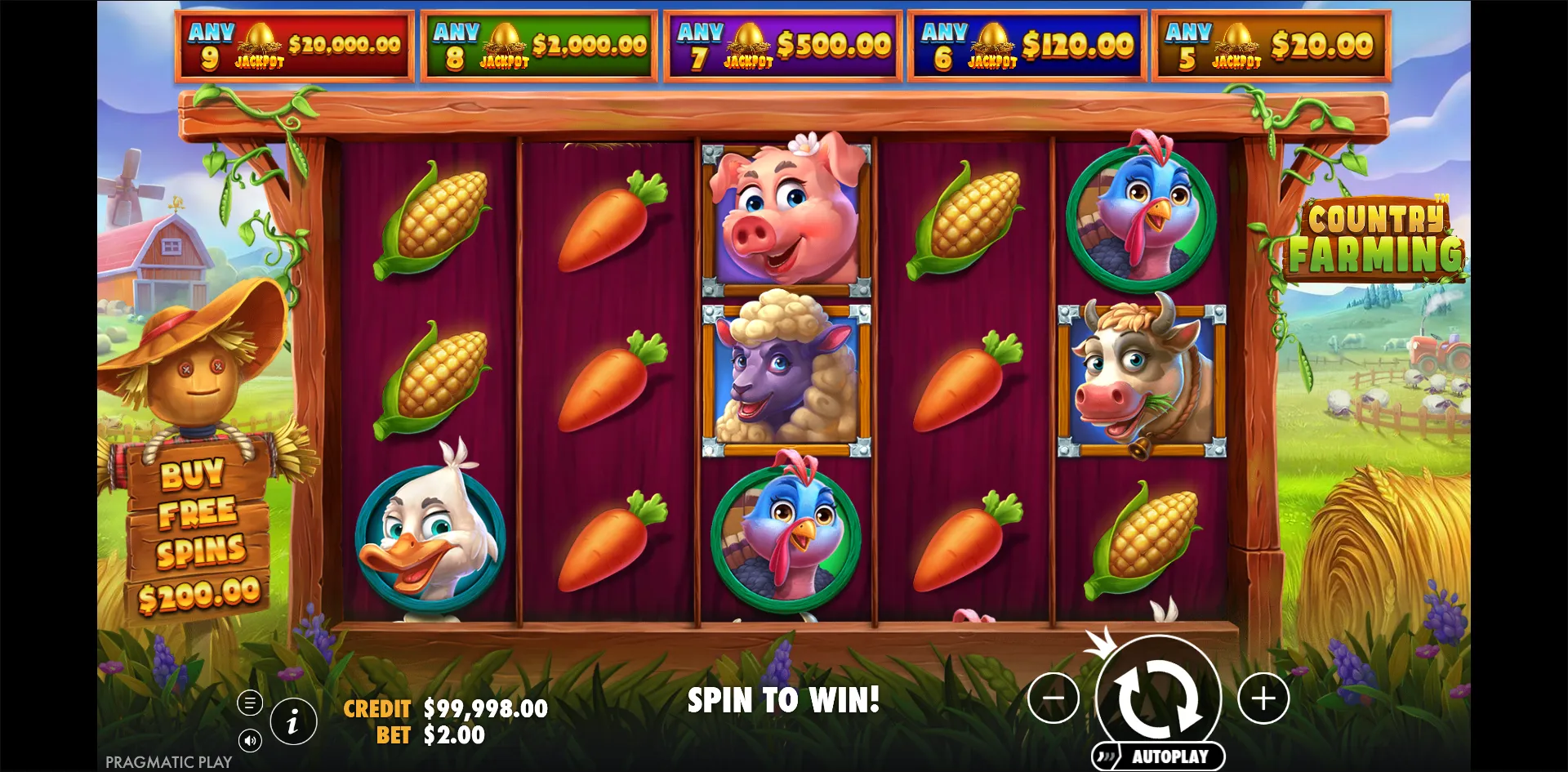 Country Farming slot gameplay screenshot