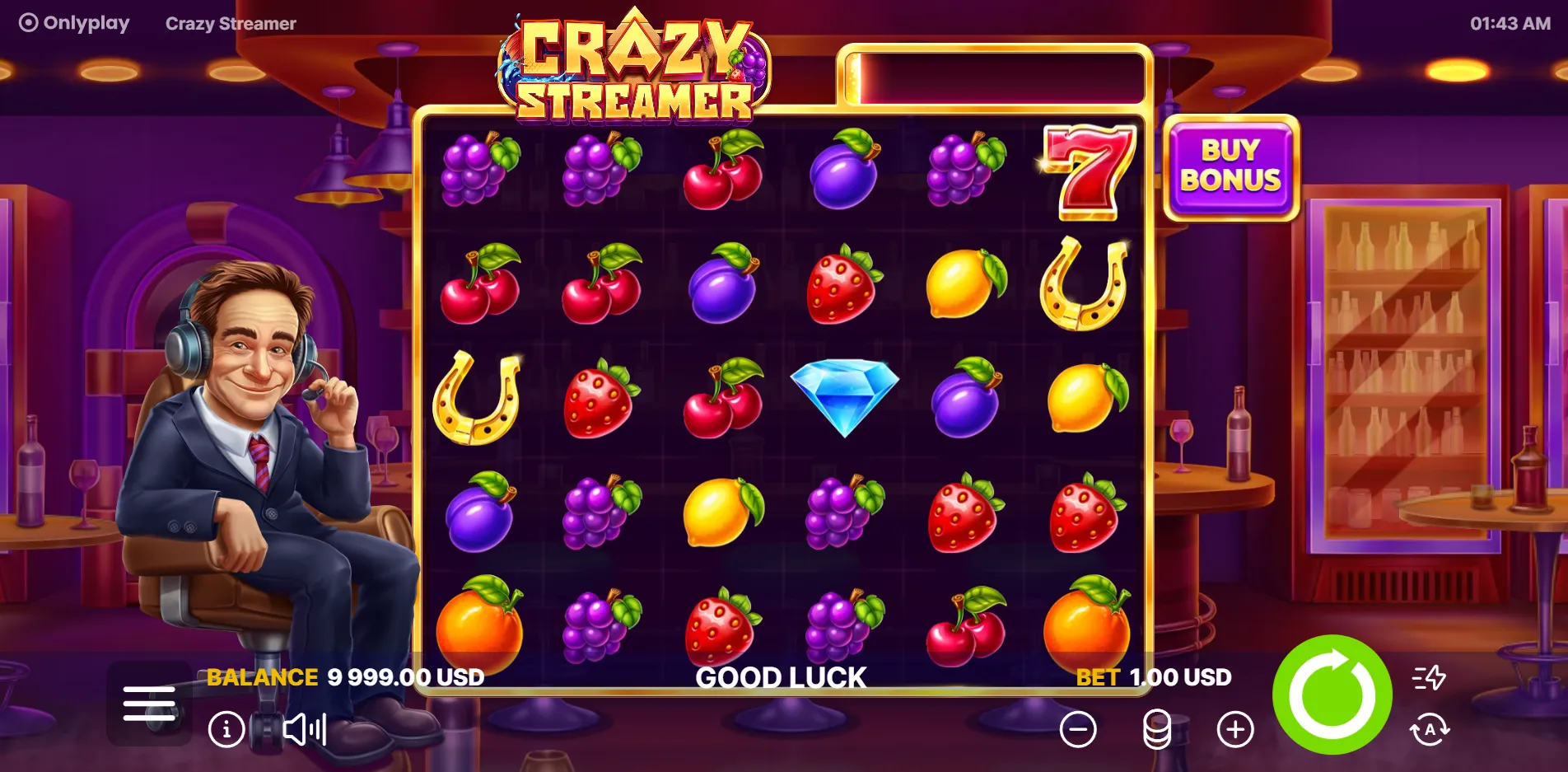 Crazy Streamer slot gameplay screenshot