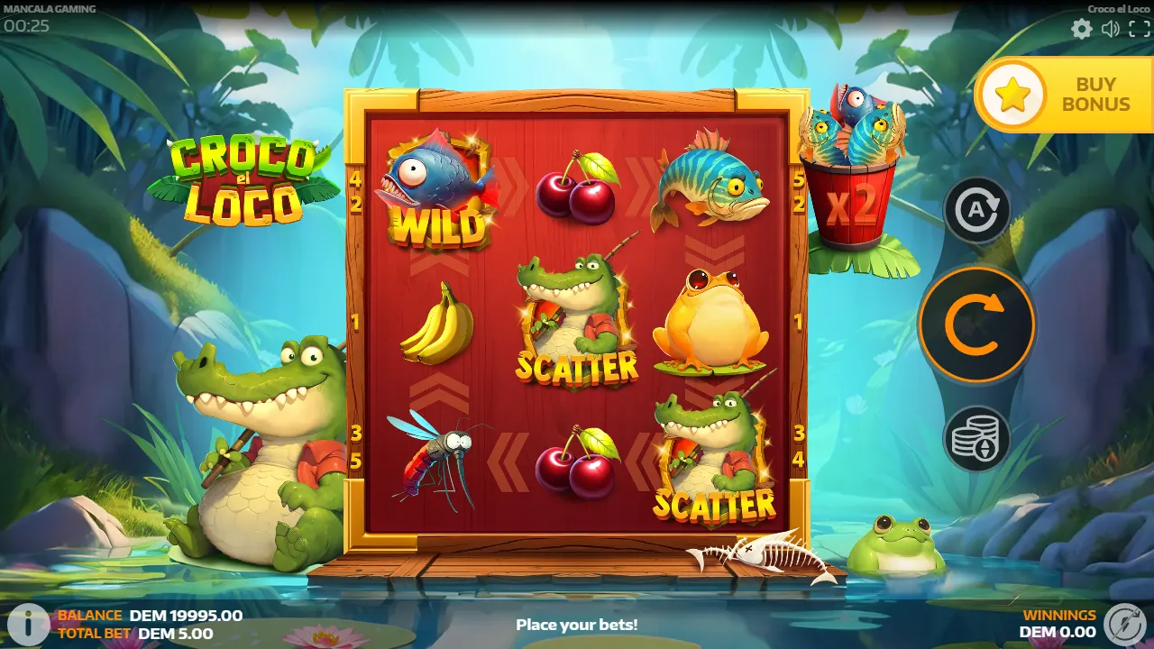 Croco el Loco slot gameplay screenshot