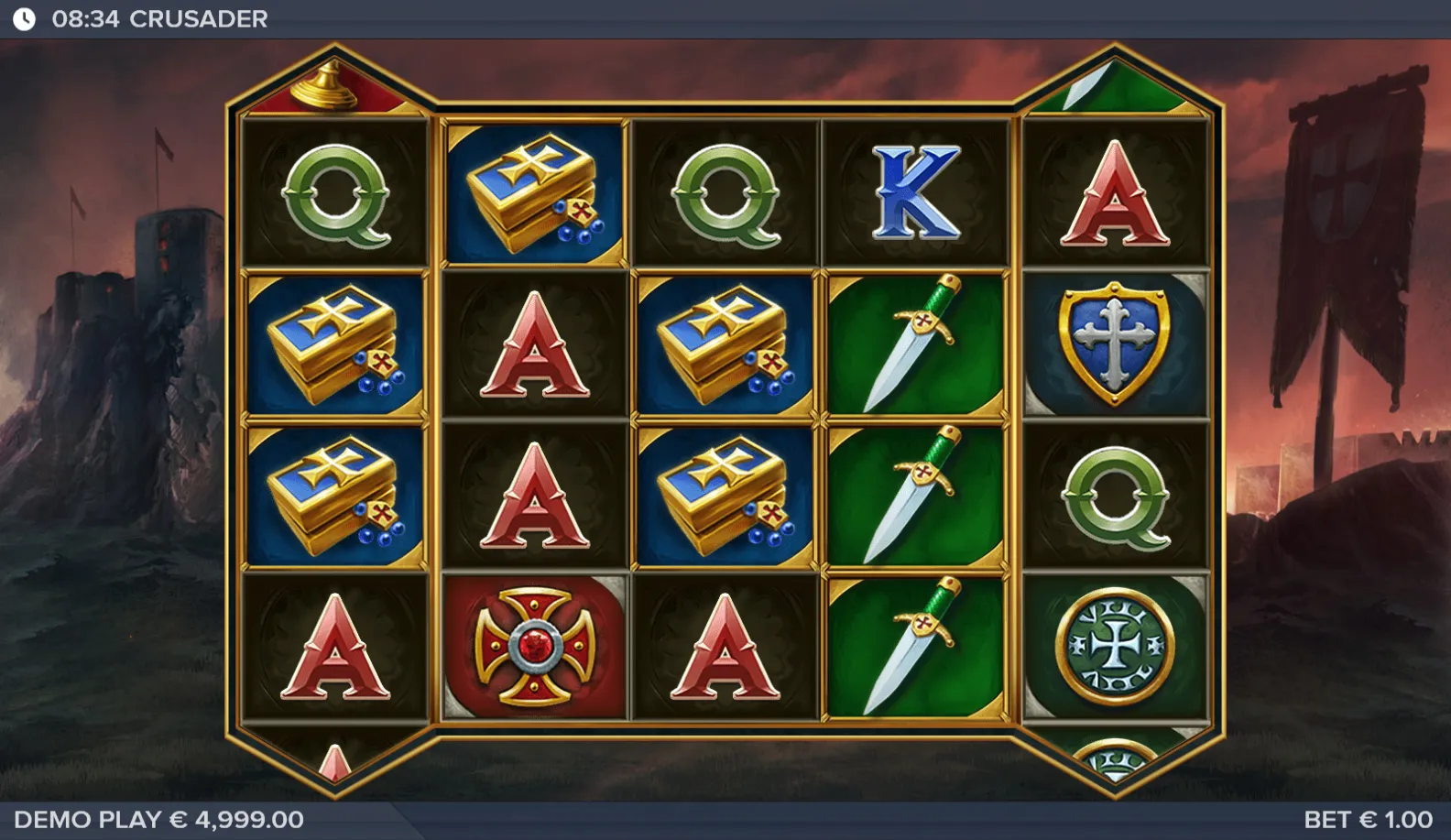 Crusader slot gameplay screenshot