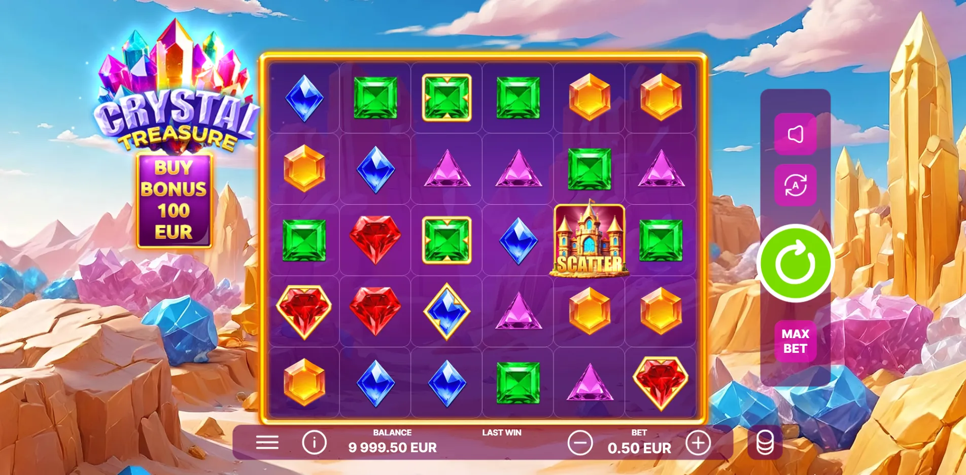 Crystal Treasure slot gameplay screenshot
