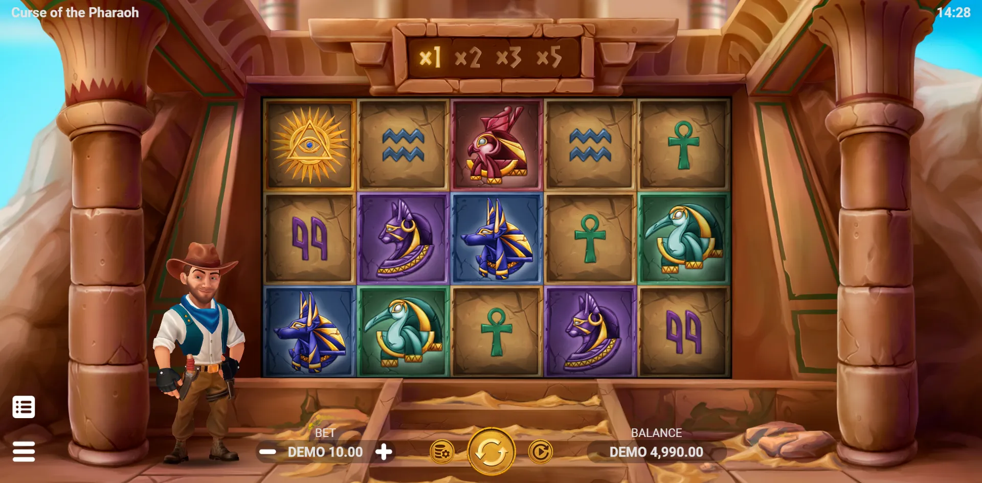 Curse of the Pharaoh slot gameplay screenshot