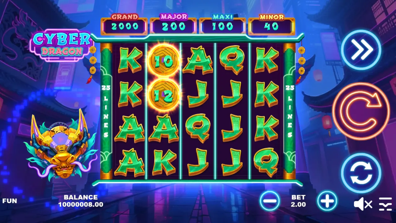 Cyber Dragon slot gameplay screenshot