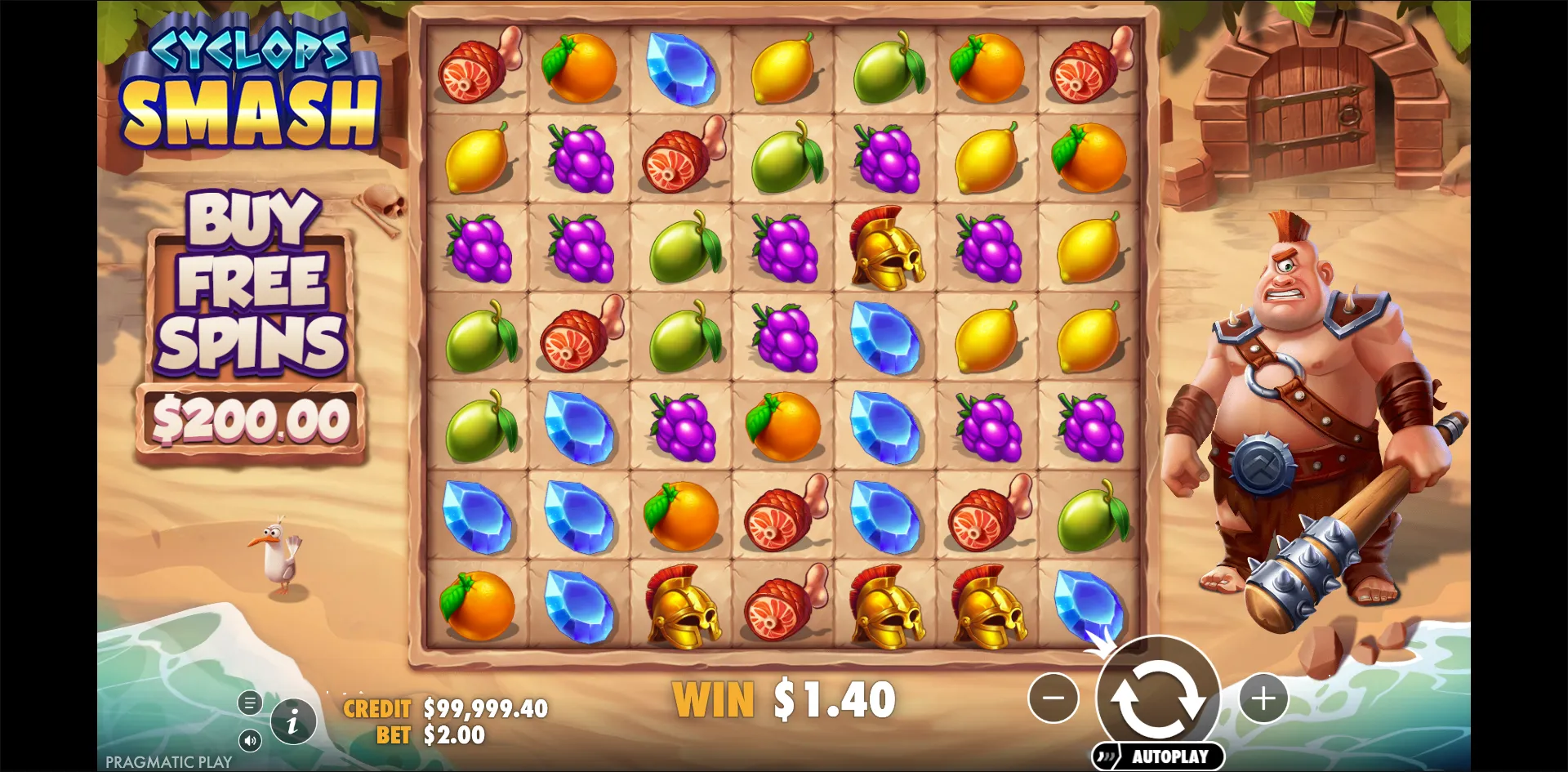 Cyclops Smash slot gameplay screenshot