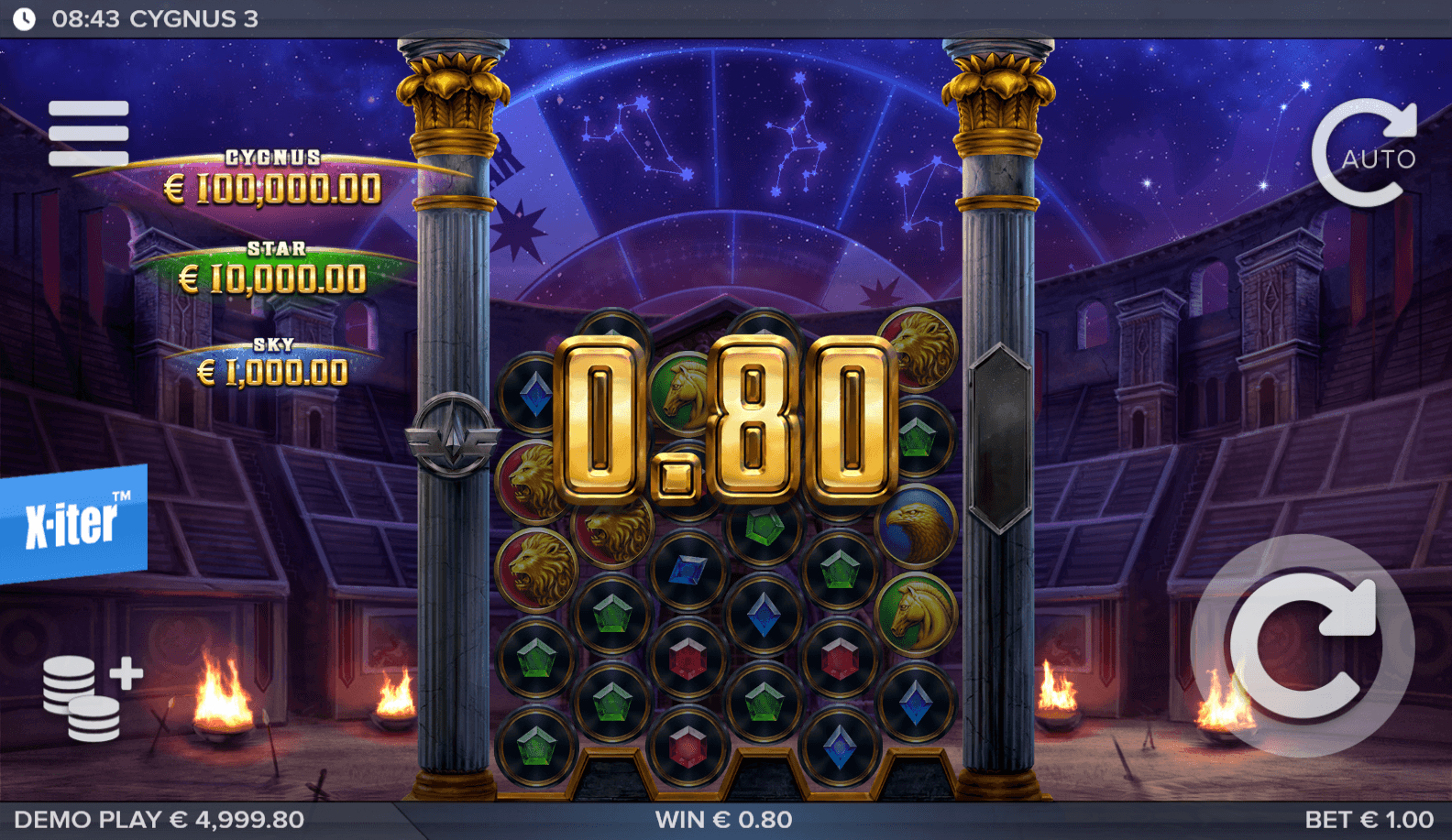 Cygnus 3 slot gameplay screenshot