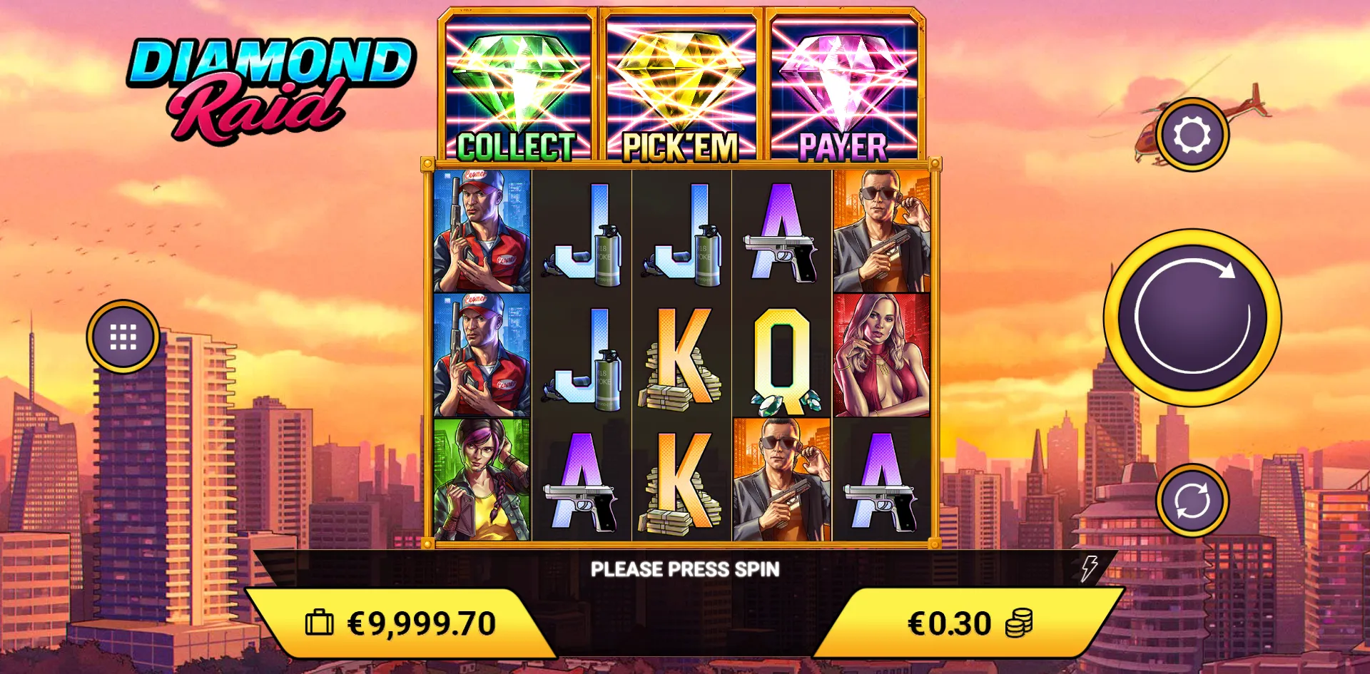 Diamond Raid slot gameplay screenshot