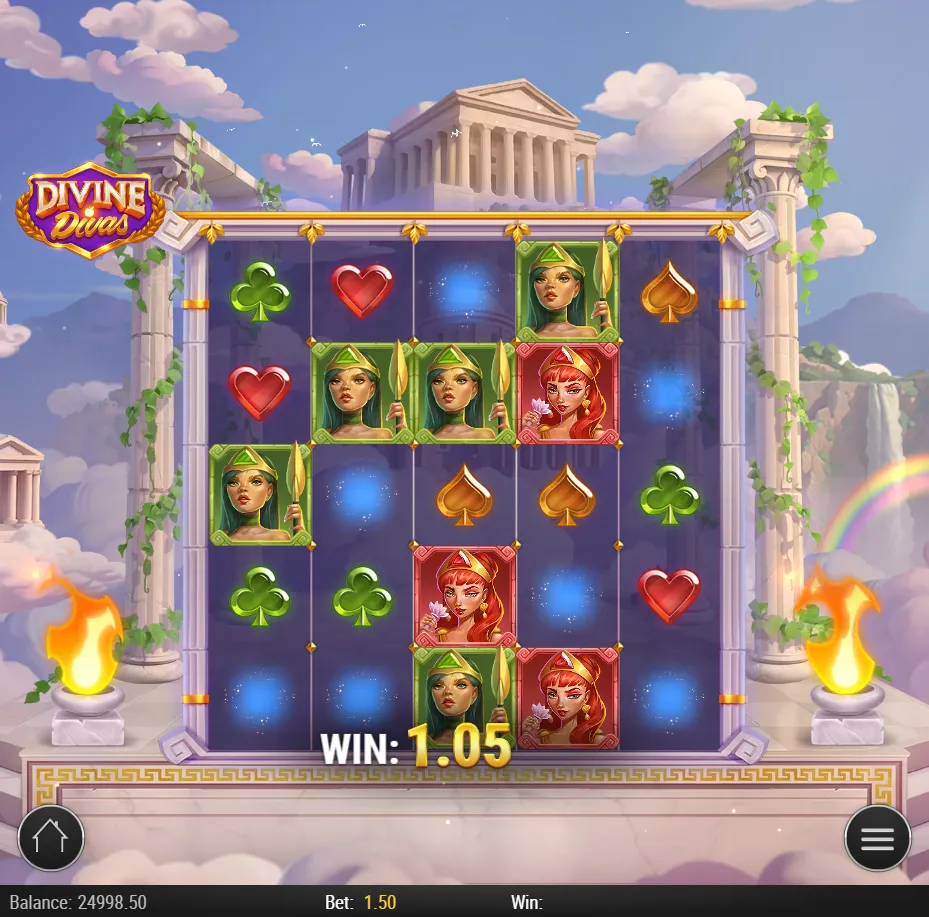 Divine Divas slot gameplay screenshot