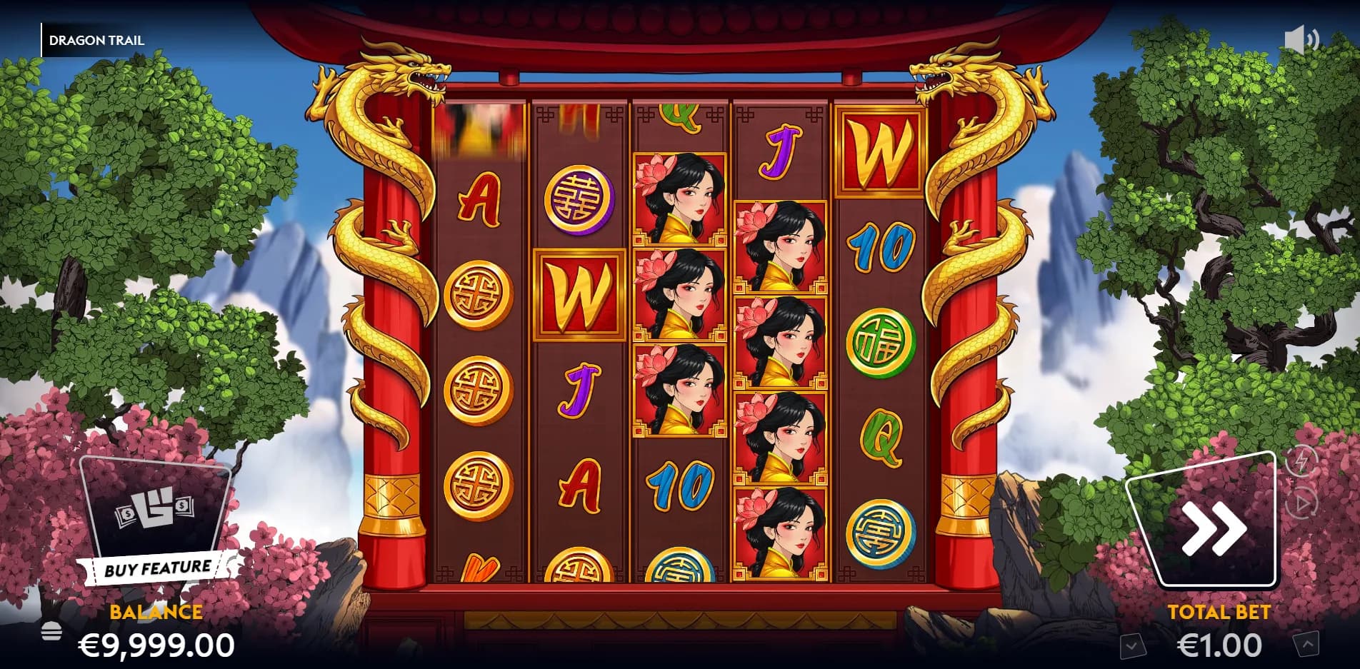 Dragon Trail slot gameplay screenshot