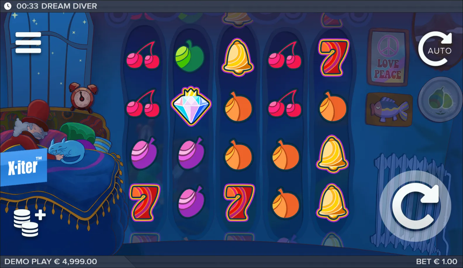 Dream Diver slot gameplay screenshot